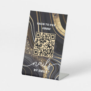 Signe De Table Salon Nail Venmo QR Code paiement   Analyser pour 