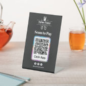 Signe De Table Salon Pailleté Moderne Scannez pour Payer Code Qr (In SItu)