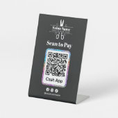 Signe De Table Salon Pailleté Moderne Scannez pour Payer Code Qr (Recto)