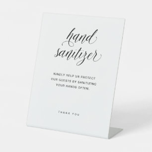 Signe De Table Sanitaire à la main   Élégant Mariage de typograph