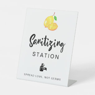 Signe De Table Sanitiation Station Lemon Mariage Fête des mariées