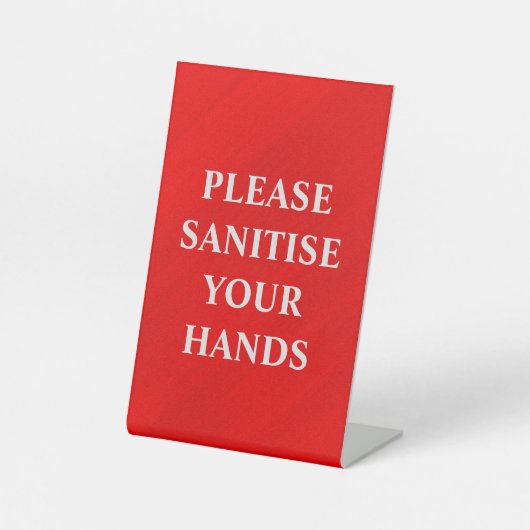 Signe De Table Sanitiez vos mains (Recto)