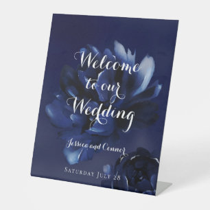 Signe De Table Sapphire Peony Bienvenue À Notre Mariage