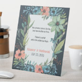 Signe De Table Saumon floral Whimsical Mariage bleu vert (In SItu)