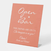Signe De Table Saumon Signature Script Open Bar Mariage (Recto)