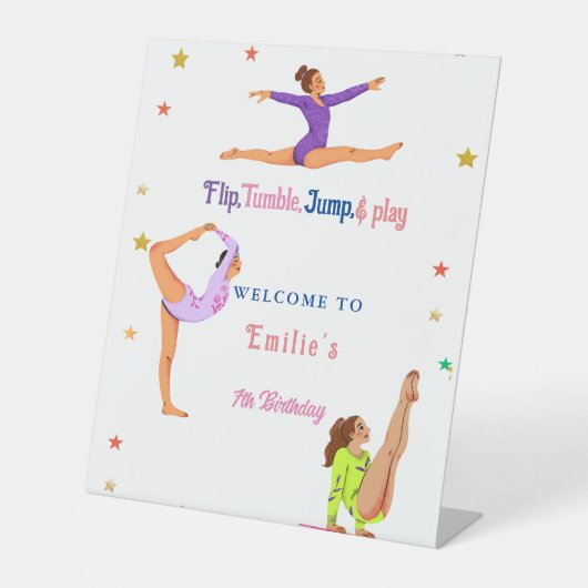 Signe De Table Saut de gymnastique Cartroues fille naissance Sign (Recto)