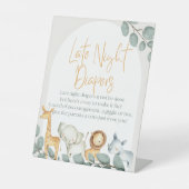 Signe De Table Sauvage Un Zoo Thème Baby shower Piédestal (Recto)