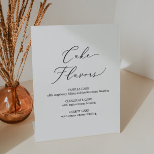 Signe De Table Saveurs de gâteau Mariage de calligraphie noire