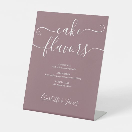 Signe De Table Saveurs de gâteau script signature mauve (Recto)