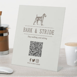 Signe De Table Scan de code QR personnalisé pour suivre l'entrepr