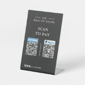 Signe De Table Scan du code QR Venmo et PayPal en charbon foncé p (Recto)