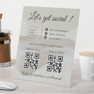 Signe De Table Scan Me/Custom Business QR Code ,Social Media Sign