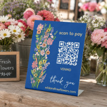 SCAN POUR PAYER QR Fleuriste Fleurs peintes à la m