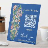Signe De Table SCAN POUR PAYER QR Fleuriste Fleurs peintes à la m (In SItu)