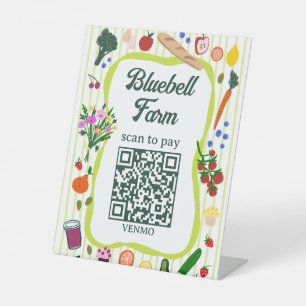 Signe De Table SCAN POUR PAYER QR Marché des agriculteurs Stand d