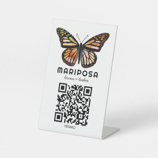 Signe De Table SCAN POUR PAYER QR Papillon Esthéticienne Salon de (Recto)