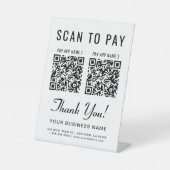 Signe De Table Scan to Pay 2 QR Codes Tabletop (Recto)