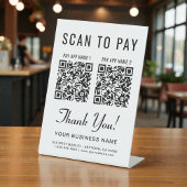 Signe De Table Scan to Pay 2 QR Codes Tabletop
