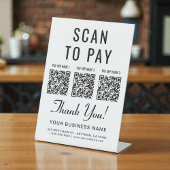 Signe De Table Scan to Pay 3 QR Codes Tabletop