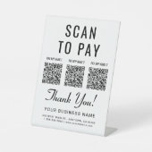Signe De Table Scan to Pay 3 QR Codes Tabletop (Recto)