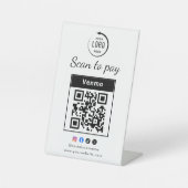 Signe De Table Scan To Pay Business Logo Qr Code (Recto)