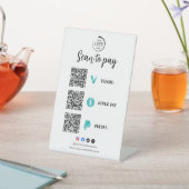 Signe De Table Scan To Pay Business Logo Qr Code (In SItu)