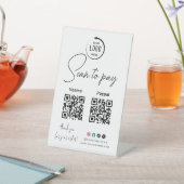 Signe De Table Scan To Pay Business Logo Qr Code (In SItu)