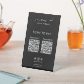 Signe De Table Scan To Pay Business Qr Code Script Black (In SItu)