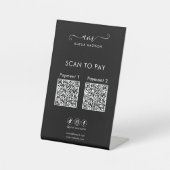 Signe De Table Scan To Pay Code QR Entreprise Noir (Recto)