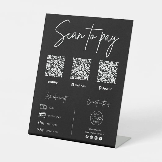 Signe De Table Scan To Pay QR Code Business (Recto)