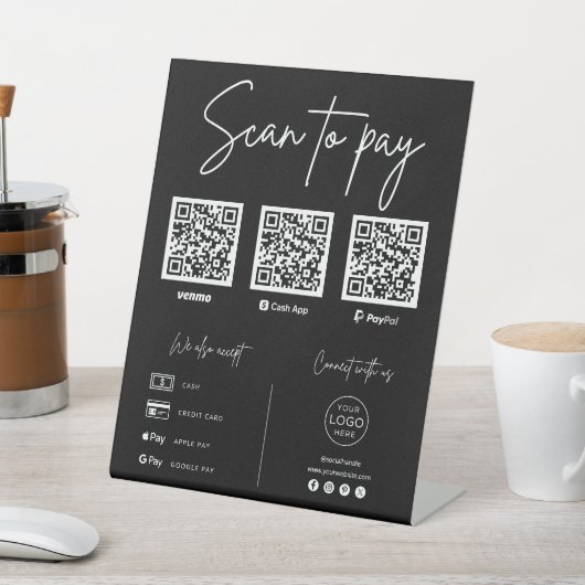 Signe De Table Scan To Pay QR Code Business (In SItu)