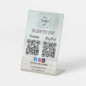 Signe De Table Scan To Pay QR Code Payment Business Table Tent (Recto)