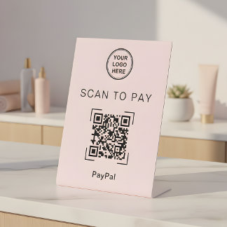 Signe De Table Scan to Pay QR Code Sign For Spa Beauty Salon
