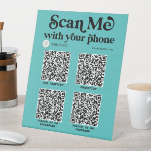 Signe De Table Scannable à la mode Moderne de code QR réseau Turq