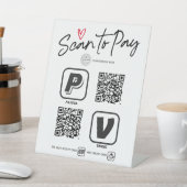 Signe De Table Scanne de code QR pour payer un script moderne ten (In SItu)