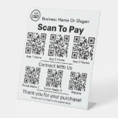 Signe De Table Scanner De Code QR Pour Les Applications De Paieme (Recto)