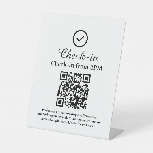 Signe De Table Scanner le code QR d'enregistrement à l'hôtel (Recto)