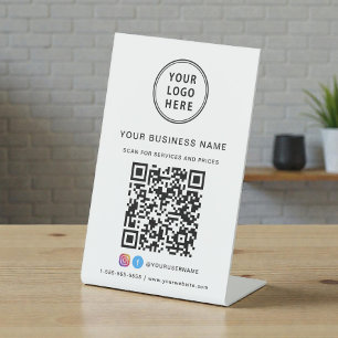 Signe De Table Scanner le code QR du logo de l'entreprise