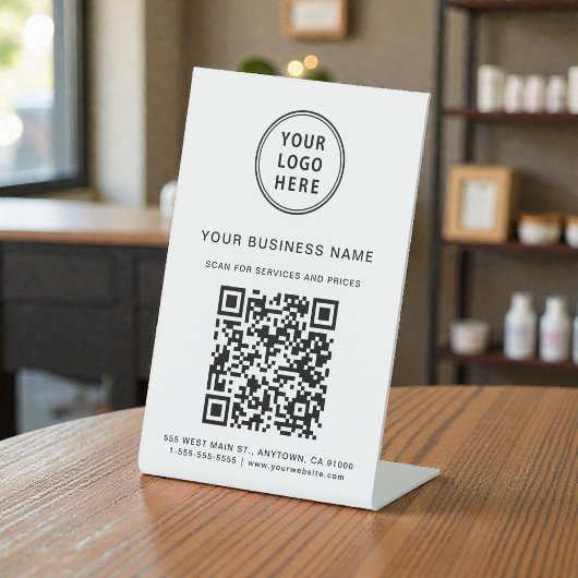 Signe De Table Scanner le code QR du logo de l'entreprise
