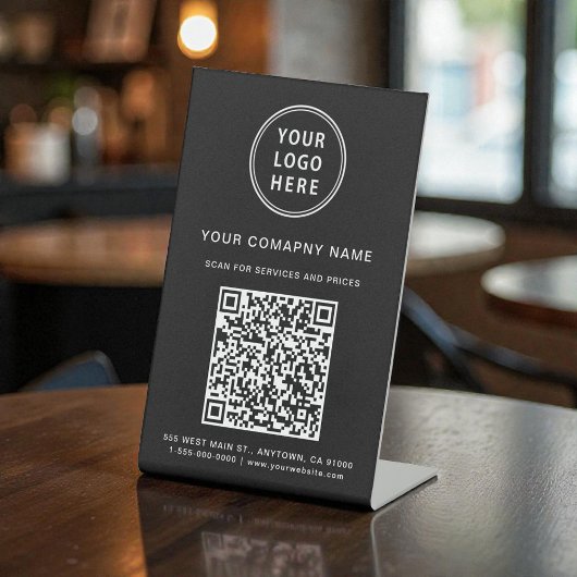 Signe De Table Scanner le logo de l'entreprise Créez votre code Q