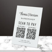 Signe De Table Scanner pour payer 2 codes QR de l'entreprise sur