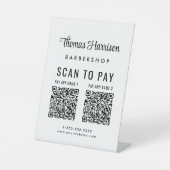 Signe De Table Scanner pour payer 2 codes QR de l'entreprise sur (Recto)