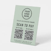 Signe De Table Scanner pour Payer 2 Codes QR Logo d'entreprise Sa (Recto)