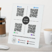 Signe De Table Scanner pour payer Code QR PayPal, Venmo, Cash App (In SItu)