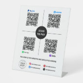 Signe De Table Scanner pour payer Code QR PayPal, Venmo, Cash App (Recto)