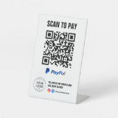 Signe De Table Scanner pour payer Code QR Sign PayPal (Recto)