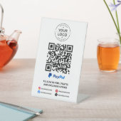 Signe De Table Scanner pour payer le code QR PayPal (In SItu)