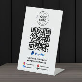 Signe De Table Scanner pour payer le code QR PayPal