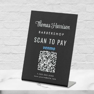 Signe De Table Scanner pour payer le code QR Venmo de l'entrepris