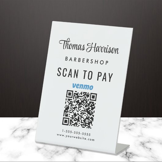 Signe De Table Scanner pour payer le code QR Venmo pour présentoi